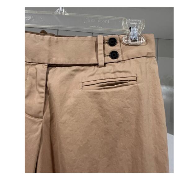 LOFT Petites Khaki Pants Size 4P Button Waist Career Trousers Minimalist Chic - Picture 4 of 12